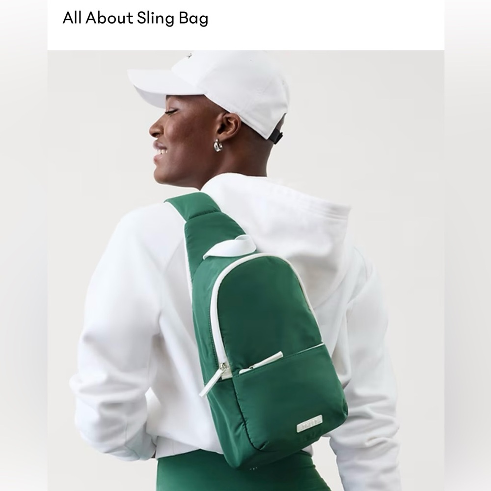 Athleta All About Sling Bag Green Crossbody